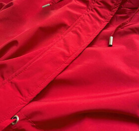 Červeno-šedá obojstranná dámska bunda parka (XW581X) odcienie czerwieni