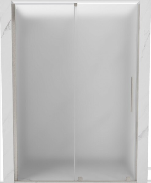 MEXEN/S - Velár posuvné sprchové dvere 140, dekor, nikel kartáčovaný 871-140-000-31-97