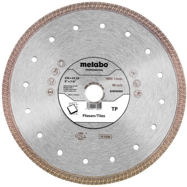 Metabo 628580000 diamantový rezný kotúč Priemer 230 mm Ø otvoru 22.23 mm 1 ks; 628580000