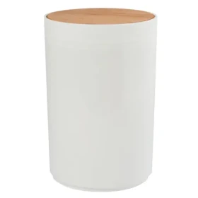 MSV OSLO výklopný odpadkový kôš 5 L biely / plast / bambusové veko (3700703991830)