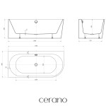 CERANO - Vaňa akrylátová Simone - voľne stojaca - asymetrická - ľavá - biela lesklá - 170x80x58 CER-318780