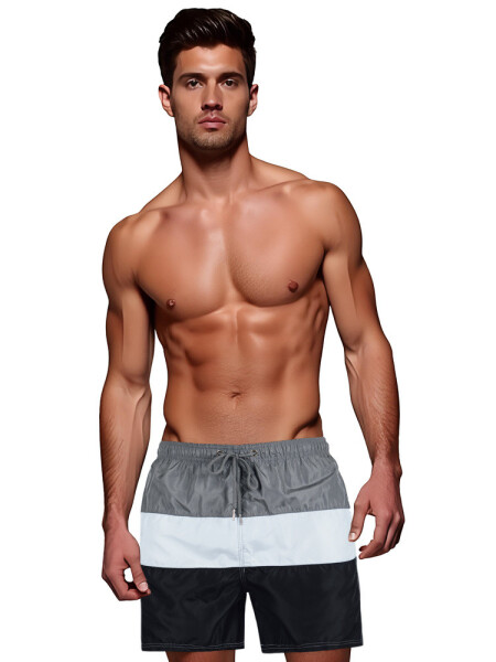Pánske šedo-biele plavecké šortky FashionStreet SX2519 XXL