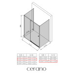 CERANO - Trojstenný sprchovací kút Santini UL/P - 6 mm - chróm, transparentné sklo - 110x100x195 - pivotový CER-8050BD7883
