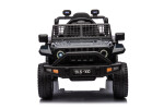 Mamido Mamido Elektrické autíčko OFFROAD čierne 12V Vysoký podvozok, široké sedadlo, Odpružené nápravy, 2,4 GHz Diaľkové ovládanie LED svetlá