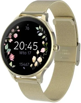 Forever Velora SB-306 zlaté / Chytré hodinky / 1.19 "/ AMOLED / 390×390 px / Bluetooth 5.2 / Android. iOS (GSM180306)