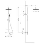 SAPHO - Sprchový stĺp s termostatickou batériou, čierna KU139B