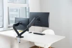 Techly čierna / Stolový držiak pre dva monitory / 17-32" / nosnosť 9 kg / VESA 75-100 mm / plynová pružina (362138)