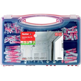 Fischer Meister-Box XL Altbau + S box s výberom hmoždiniek 30 mm, 40 mm, 50 mm, 65 mm, 80 mm 577865 280 dielov; 577865