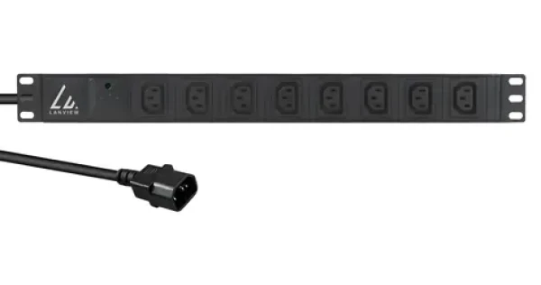 Lanview 19" PDU 8x C13 čierna / PDU / 1U / 3 m / 230 V / 13 A (LVR-2MC14-SPD-C13X8)