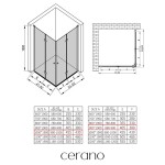 CERANO - Sprchovací kút Volpe Duo Ľ/P - 6 mm - chróm, transparentné sklo - 100x90x190 - zalamovacie CER-480199