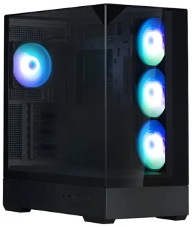 Zalman P40 Prism PLUS čierna / Skriňa / ATX / 4X 120mm ARGB / 2x USB 3.0 + 1x USB-C / panoramatická / bez zdroja (P40 Prism Plus Black)