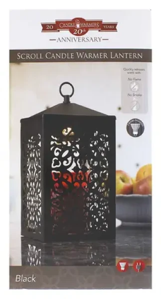 CANDLE WARMERS Nahrievací lampáš Scroll čierna (8592001268555)