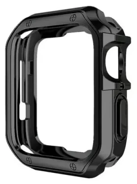 Hurtel Odolný kryt pre Apple Watch 42 mm (Series 10) čierny / Ochranné púzdro / silikónové / celoobvodová ochrana