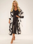 De Lafense 734 Brianna S-2XL dámske dlhé negližé černo-béžová XXL