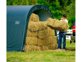 Plachtový prístrešok – ShelterLogic Run-In-Shed 3,7 × 6,1 m zelený