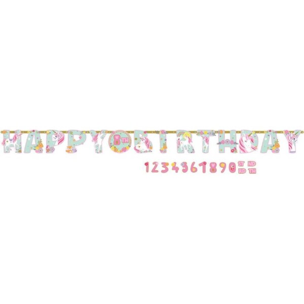 Girlanda happy birthday Unicorn 320x25,4 cm - Amscan - Amscan