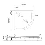 Mereo Sprchová vanička R550, 90x90x14 cm, SMC, biela, vrátane nožičiek a sifónu CV01H