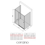 CERANO - Trojstenný sprchovací kút Santini UL/P - 6 mm - chróm, transparentné sklo - 100x100x195 - pivotový CER-8050BD7880