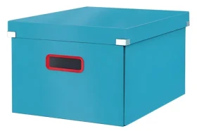 Leitz ClickStore Cosy M (A4) pokojná modrá / Úložná krabica s vekom / kartón / 281 × 200 × 370 mm (53480061)