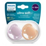 Philips AVENT Cumlík Ultrasoft Premium neutral 6-18m dievča 2 ks