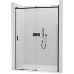 CERANO - Sprchové posuvné dvere Santoro Ľ/P - 6 mm - čierna matná, transparentné sklo - 120x195 CER-429736