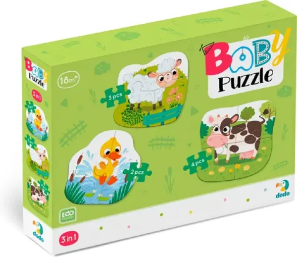 DODO Baby puzzle Zvieratká zo statku 3v1