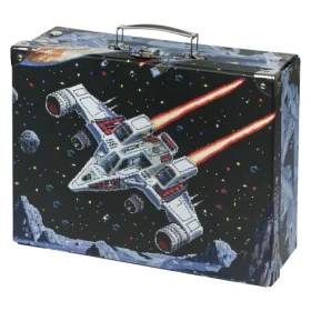 BAAGL Skladací školský kufrík Pixel Space s kovaním / 32.5 x 10.5 x 26 cm (A-34857)