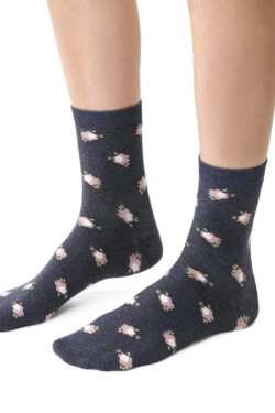 Dámske vzorované ponožky 099 DENIM MÉLANGE 35-37