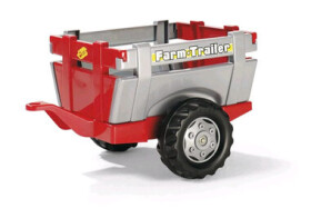 Rollytoys Vlečka za traktor 1osá "Farm Trailer" - striebročervená