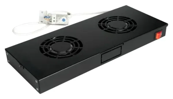 Equip Ventilačná jednotka 19" čierna / Ventilátor / 2x 12 cm / 1U / 240 V (EZF-2-B)