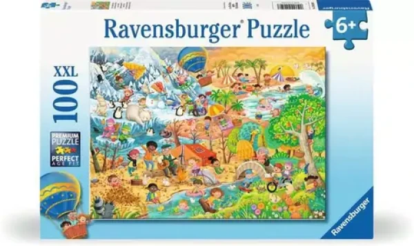 Ravensburger Puzzle: Zábava v každom ročnom období /100 dielikov/ od 6 rokov