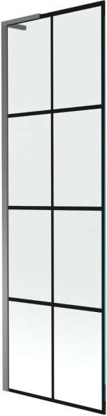 MEXEN/S - Next L vaňová zástena FIX 60 x 150, čierna vzor, grafit metal 895-060-000-03-77-95