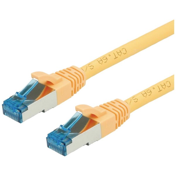 Value 21.99.1938 RJ45 sieťové káble, prepojovacie káble CAT 6A S/FTP 15.00 m žltá dvojžilový tienený, bez halogénov, samozhášavý 1 ks; 21.99.1938