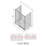 CERANO - Trojstenný sprchovací kút Santini UL/P - 6 mm - čierna matná, transparentné sklo - 110x90x195 - pivotový CER-8050BD7873