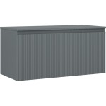 MEXEN/S - Rivel kúpeľňová skrinka pod umývadlo 100 cm s doskou, 1 šuplík, reliéf, grafit mat 91A20-10047-1-BFC66