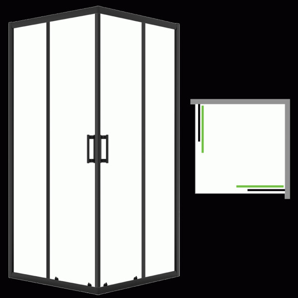 Laveo - Desna - štvorcový sprchovací kút 90x90 cm JKD_796K