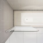 H K - Vaňová zástena S1 STRIPE 80x140cm - jednodielna sklopná, číre sklo so vzorom, varianta pravá SE-S1STRIPE-12