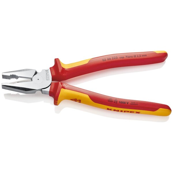 Knipex 02 06 225 VDE silové kombinované kliešte, 225 mm, DIN ISO 5746, DIN EN 60900; 02 06 225