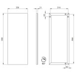SAPHO - AROWANA zrkadlo v ráme 35x90cm, čierna mat AWB3590