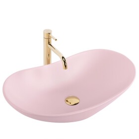 REA - Umývadlo na dosku ROYAL Powder Pink Matt 61x35 REA-U6374