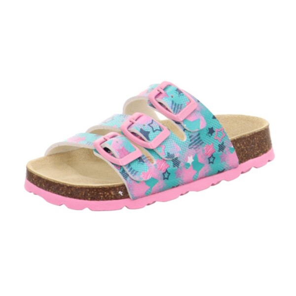 Dievčenské korkové šľapky Superfit FOOTBAD Light Green/Multicolored 1-800113-7520 - 33