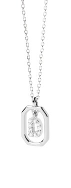 PDPAOLA Pôvabný strieborný náhrdelník písmeno "D" LETTERS CO02-515-U (retiazka, prívesok)