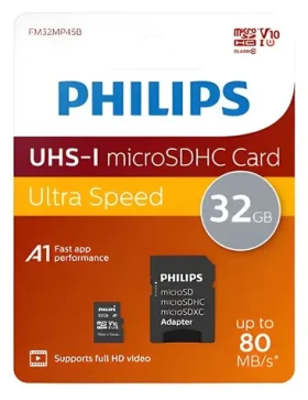 Philips MicroSDHC 32 GB + adaptér / Pamäťová karta / Class 10 / UHS-I U1 / V10 (FM32MP45B/00)