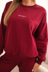 Dámska bavlnená súprava s potlačou Minimal burgundy UNI