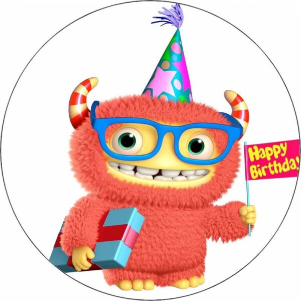 Jedlý papír príšerka Happy birthday 19,5 cm - Pictu Hap - Pictu Hap