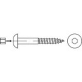 Polkruhové skrutky do dreva TOOLCRAFT 159345 100 mm Vnút. šesťhran oceľ,Zn.50 ks; 159345