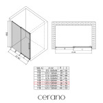 CERANO - Sprchové posuvné dvere Lantono L/P - 8 mm - Soft-Close - čierna matná, transparentné sklo - 150x195 CER-432055