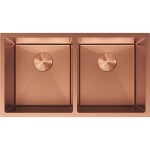 MEXEN - Binox oceľový drez 2-bowl 800 x 450 mm, meď 6421802000-65