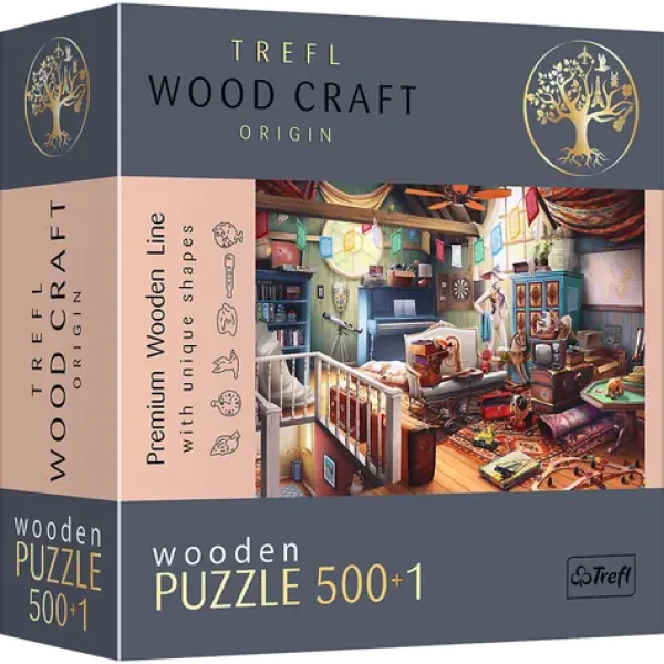 Trefl Wood Craft Origin - Puzzle - Poklady v podkroví