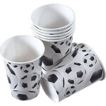 Papierové poháre 250 ml, 8 ks, motív futbalová lopta - tib - tib